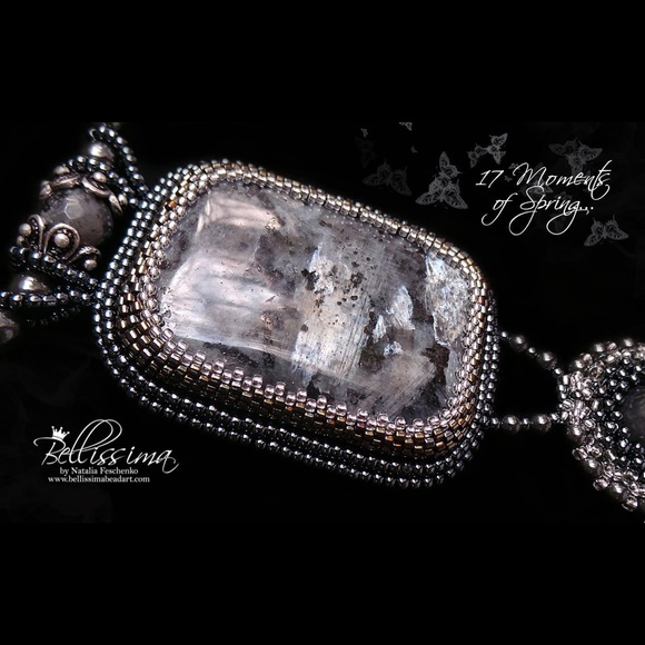 Handmade statement necklace - semi-precious gems - Picture 5 of 7